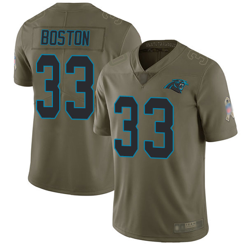 Carolina Panthers Limited Olive Youth Tre Boston Jersey NFL Football #33 2017 Salute to Service